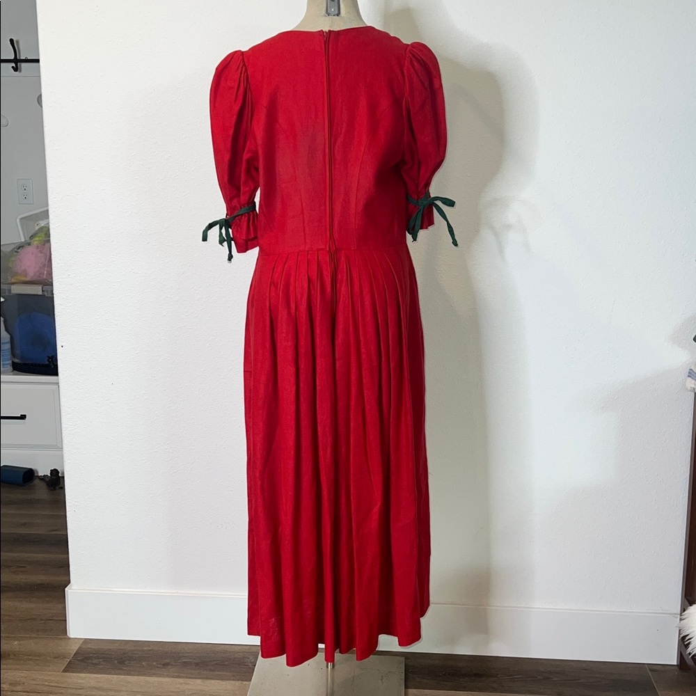 M & G Octoberfest Bavarian German Folk Linen Blend Dress - Picture 2 of 5